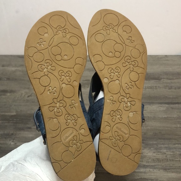 dollhouse Denim Flat open Toe Sandal Size 8.5 - Picture 8 of 10